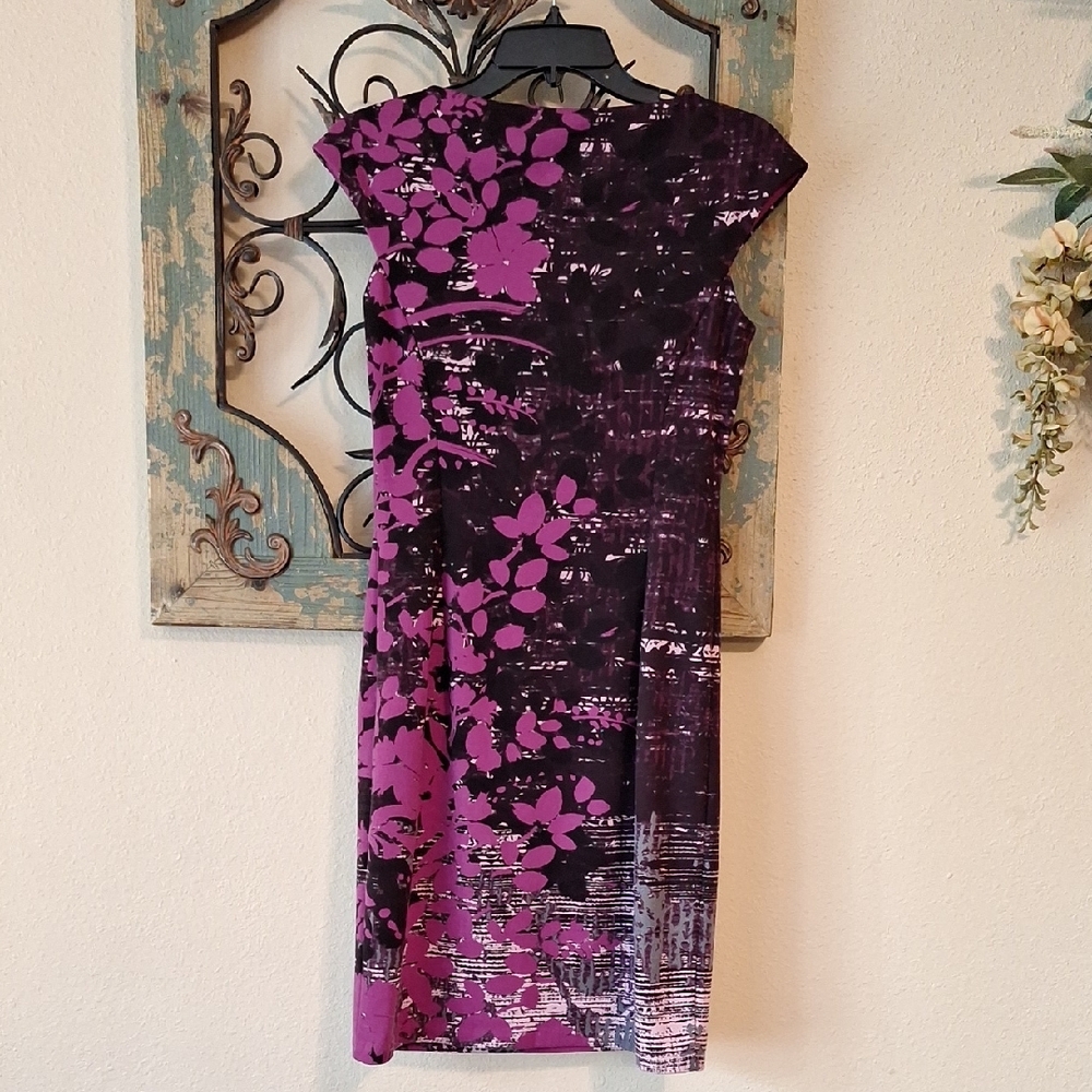 WISP Purple Sheath Midi Dress with Crew Neck. NWOT Size 2 - Picture 5 of 8